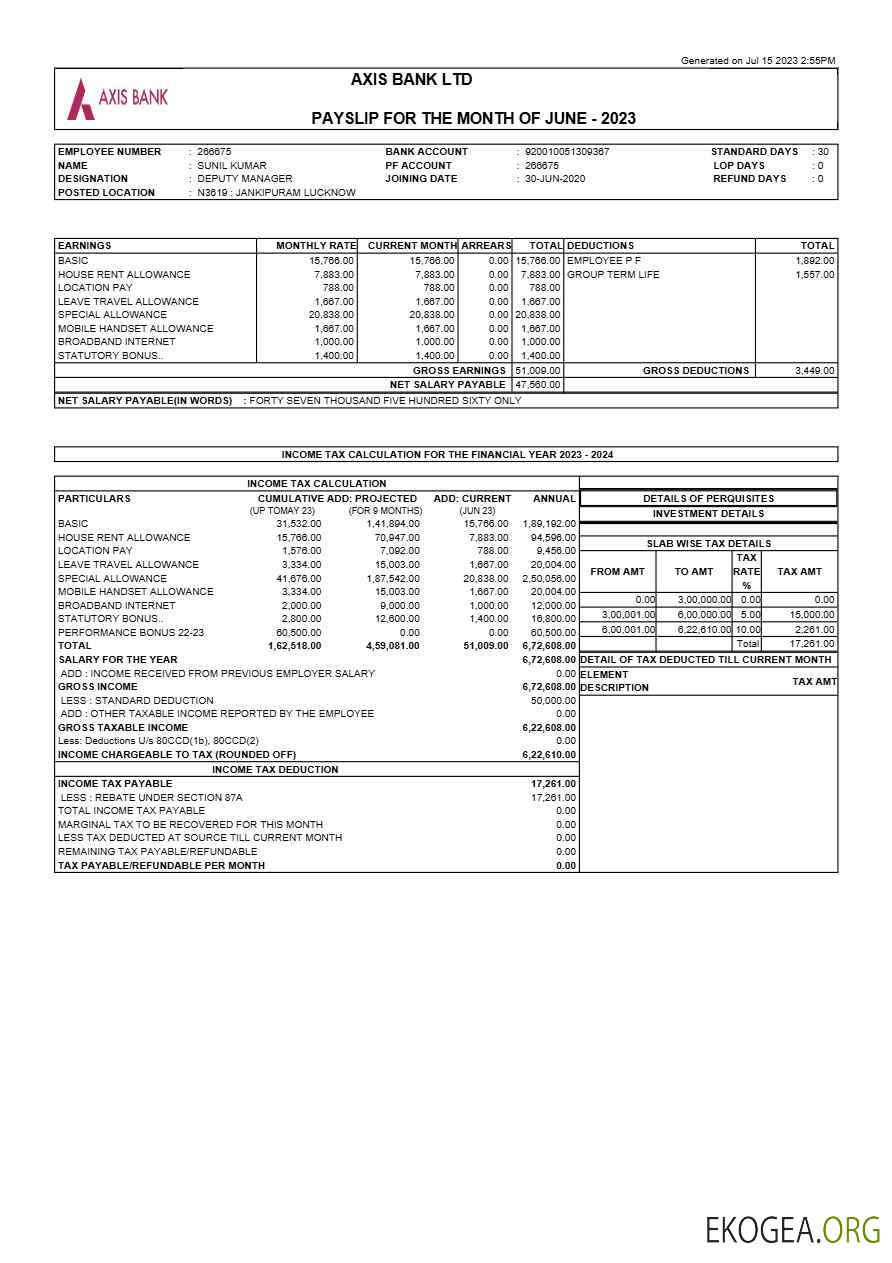 Modèle de fiche de paie Axis Bank aux formats Word et PDF.pdf, 1